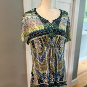 Tunic Summer Shortsleeve Top  Size XL